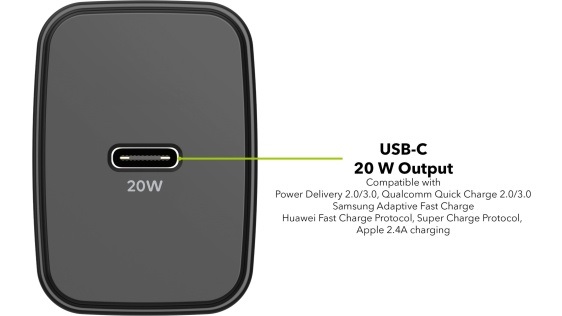 AlzaPower A110 Fast Charge 20W schwarzes Netzladegerät