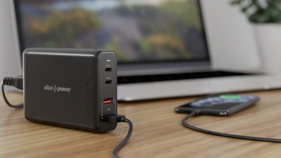 Nabíječka do sítě AlzaPower M300 Multi Charge Power Delivery 100W černá