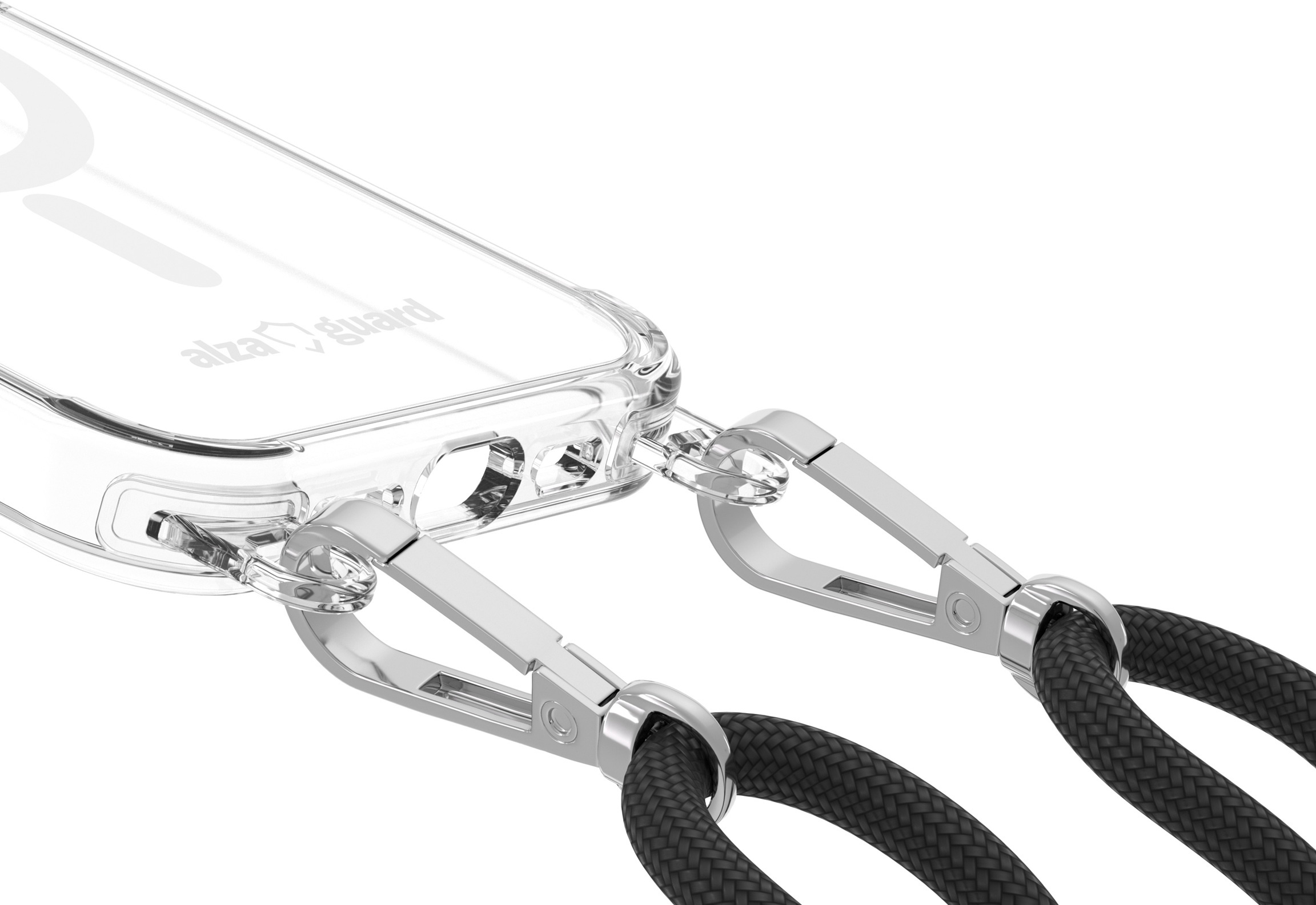 AlzaGuard Luxe Detach Lanyard Case Kompatibel mit MagSafe für iPhone 16 Pro schwarz