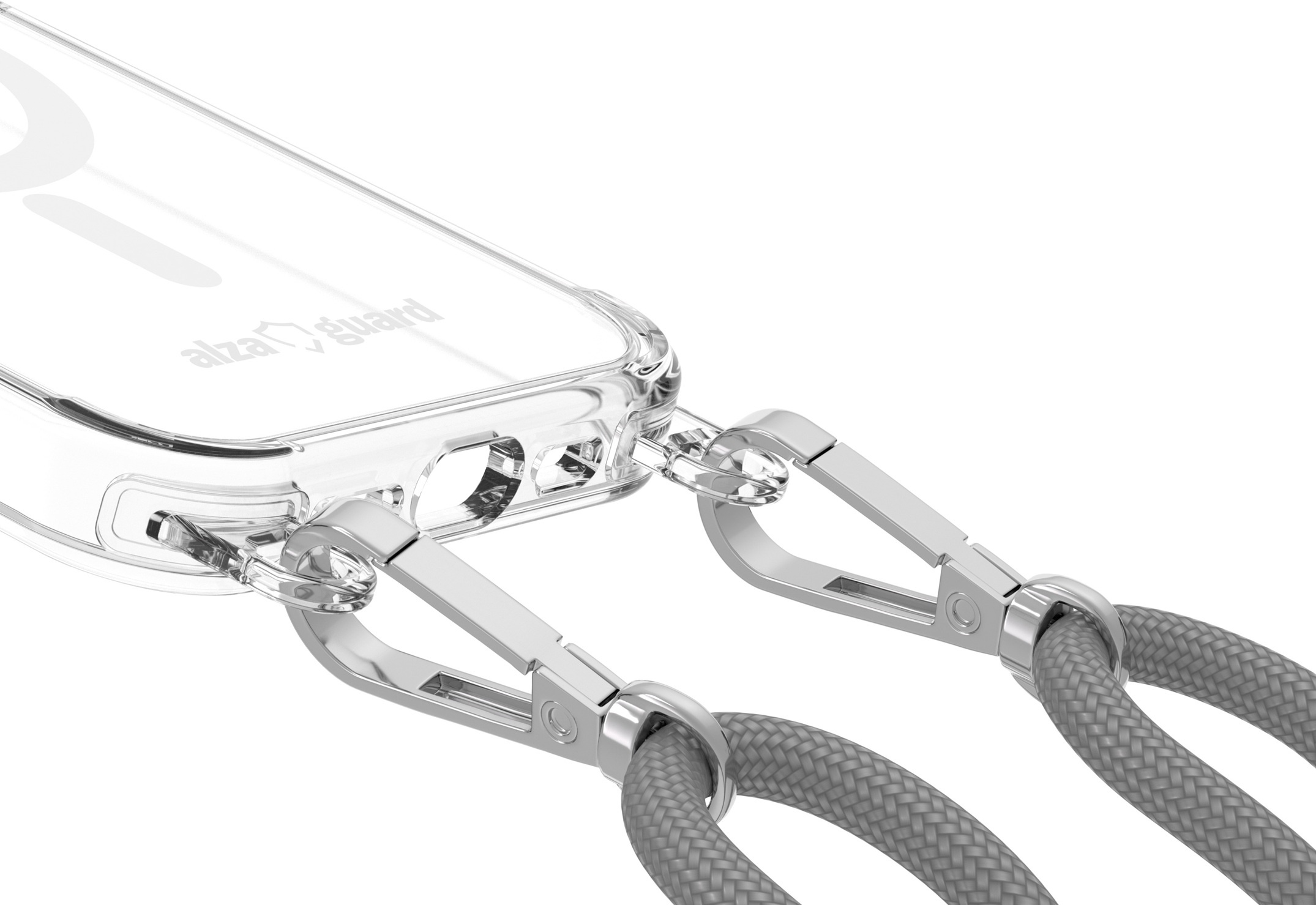 AlzaGuard Luxe Detach Lanyard Case Compatible with MagSafe for iPhone 16 Pro szürke tok