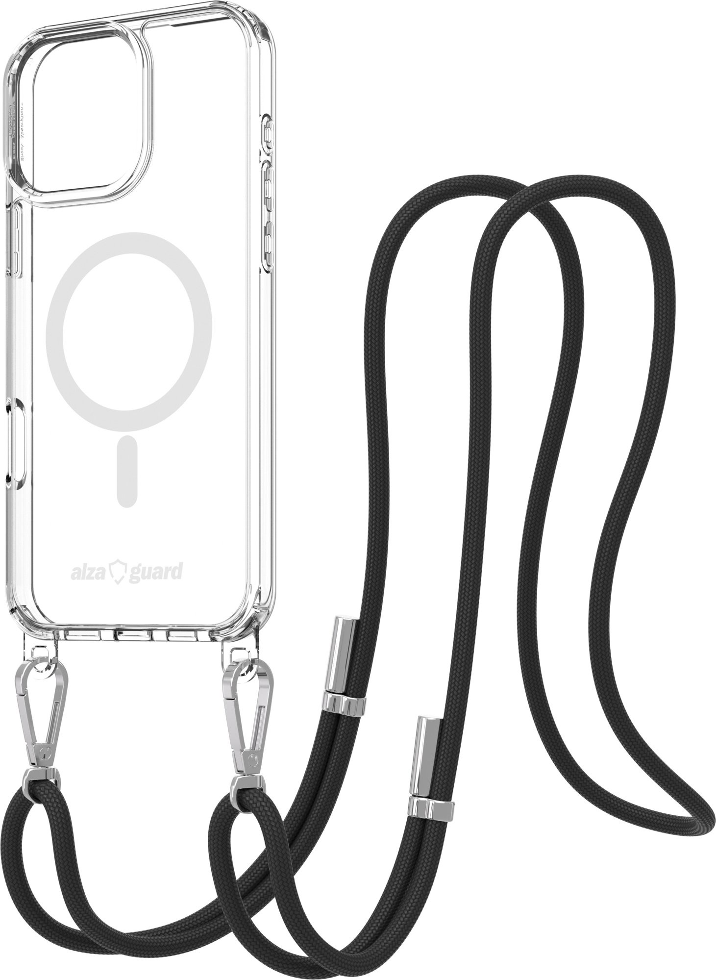 AlzaGuard Luxe Detach Lanyard Case Kompatibel mit MagSafe für iPhone 16 Pro Max schwarz