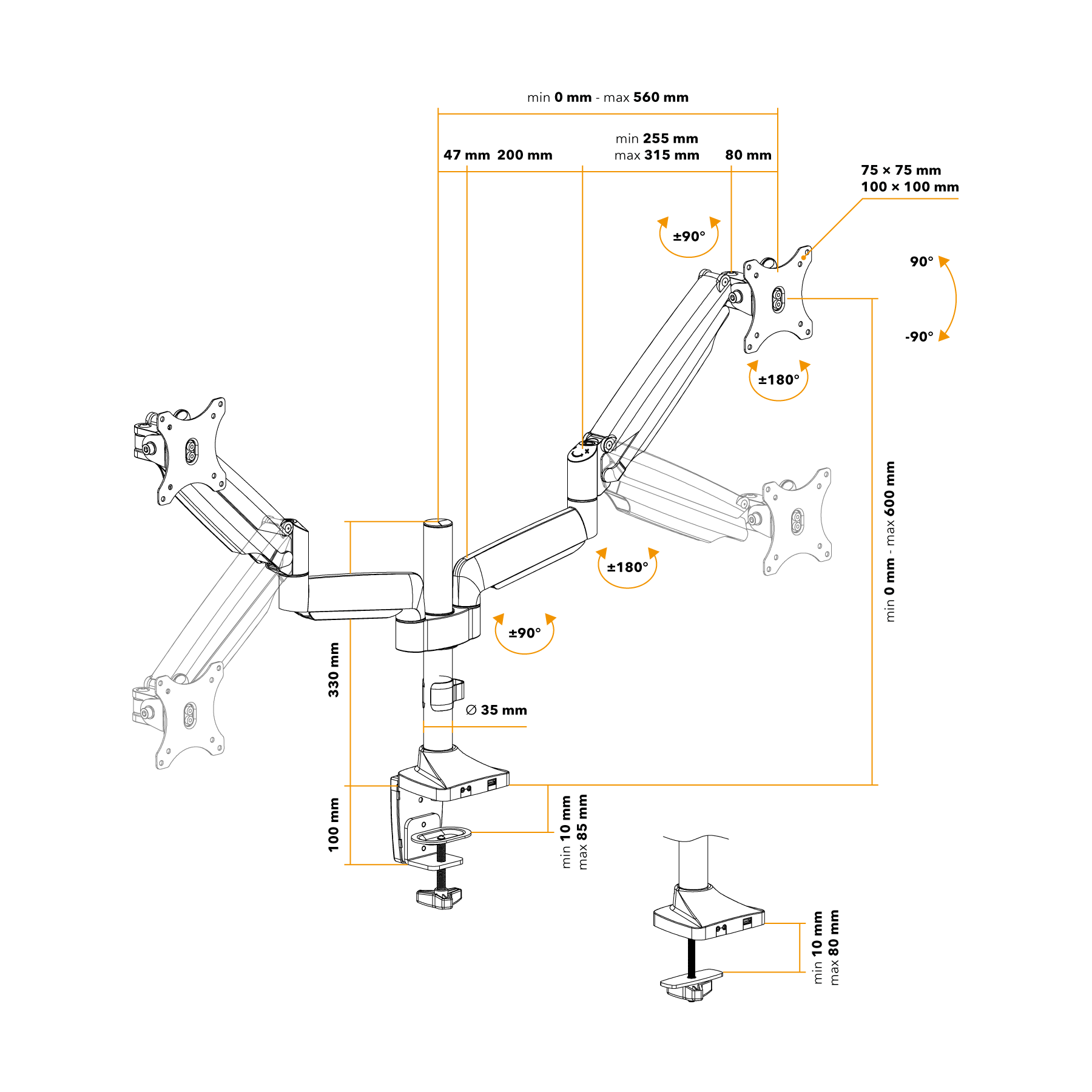 AlzaErgo Arm D05S USB