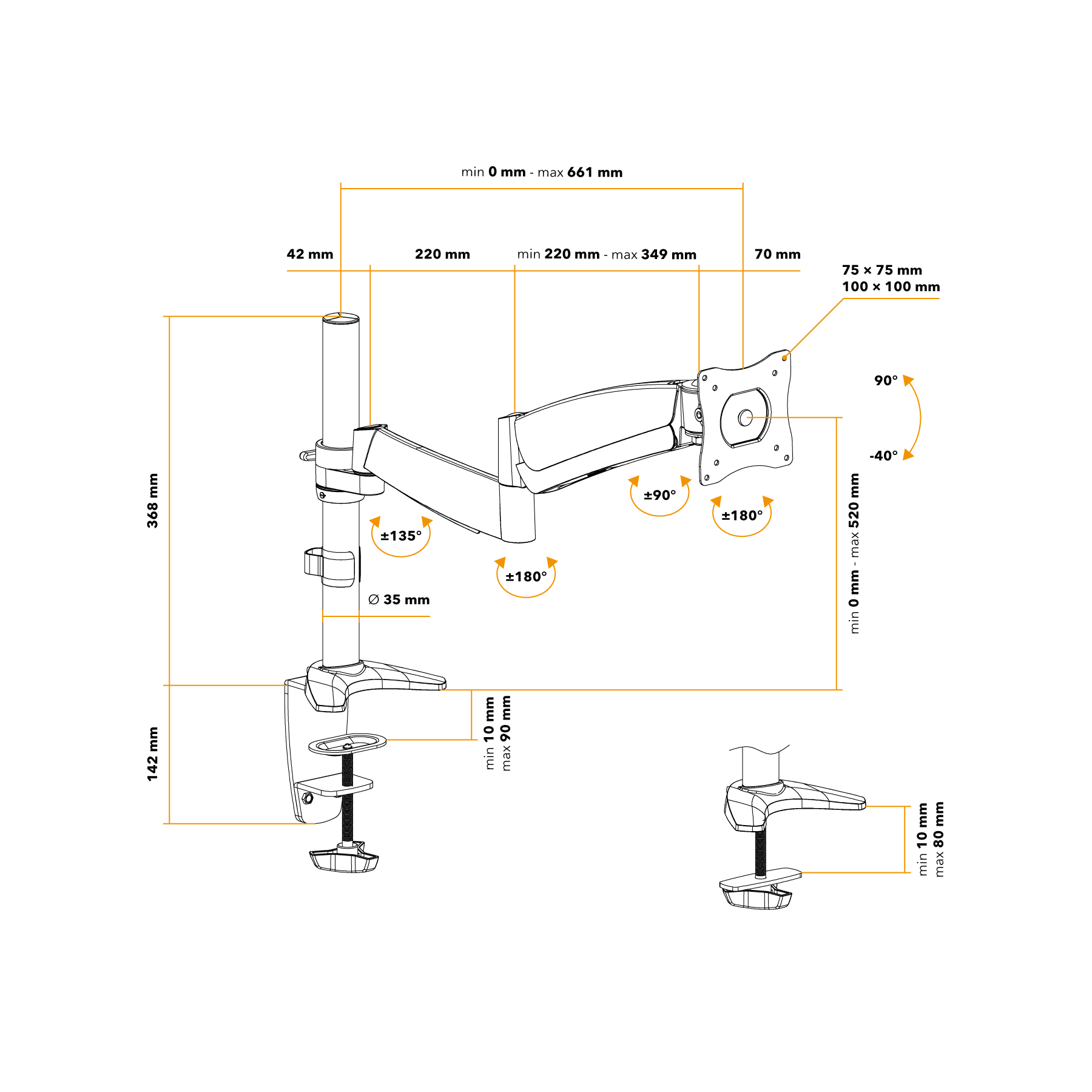 AlzaErgo Arm S15S Tube AlzaErgo Arm S15S Tube