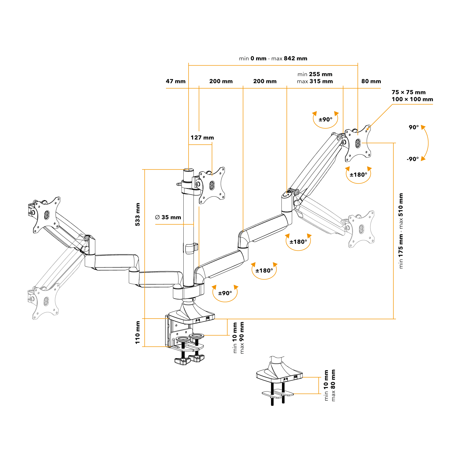 AlzaErgo Arm T05S USB