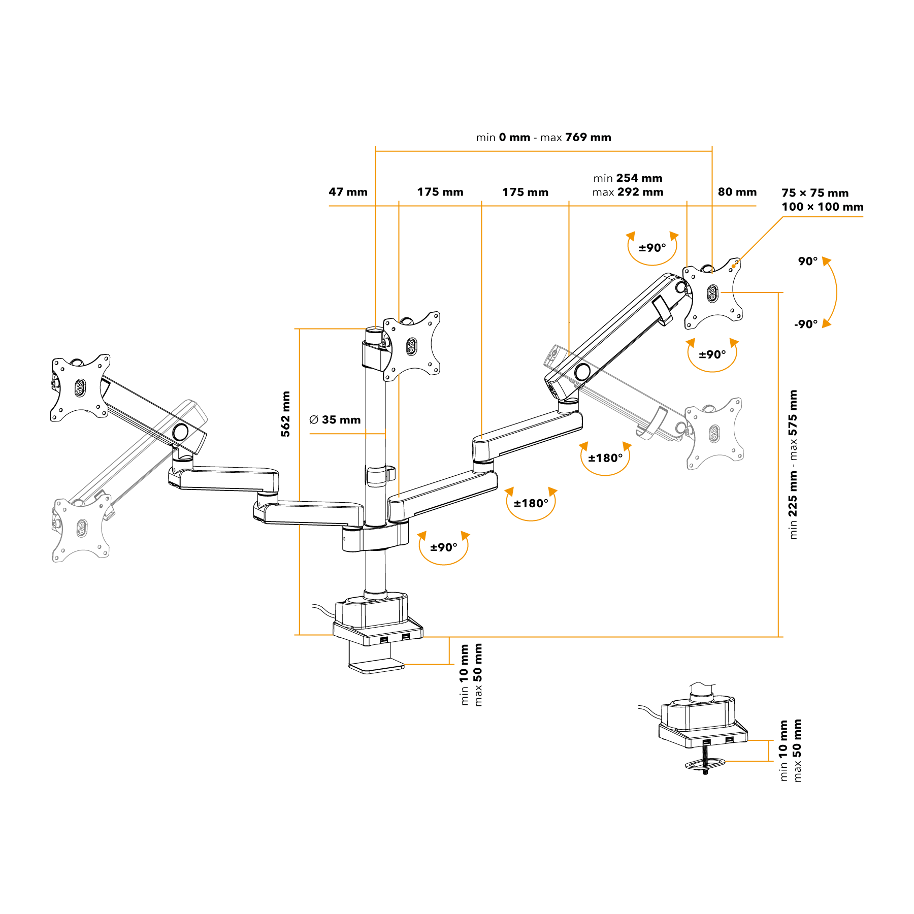 AlzaErgo Arm T10B Essential USB