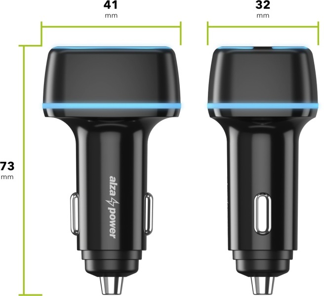 AlzaPower Car Charger P220 USB-A + USB-C Power Delivery 30W 