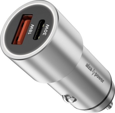 Nabíjačka do auta na mobil AlzaPower Car Charger X525 USB-A + USB-C Power Delivery 30 W