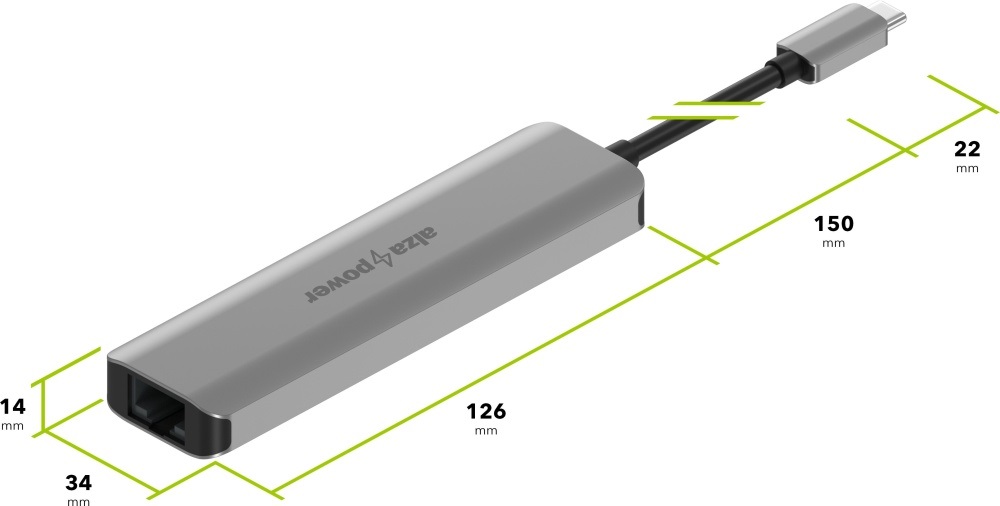 AlzaPower Metal USB-C Dock Station 6v1 with 8K