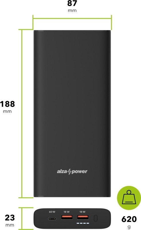 AlzaPower Fly 26800mAh Power Delivery (60W)