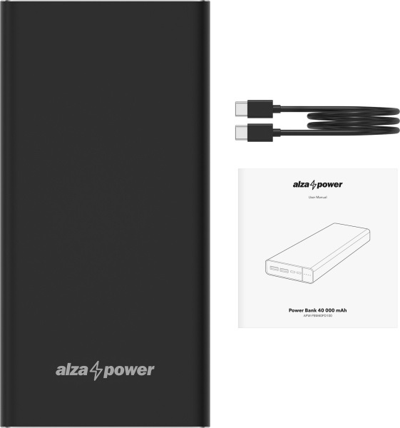AlzaPower Metal 40000mAh Fast Charge + PD3.0 (100 W)