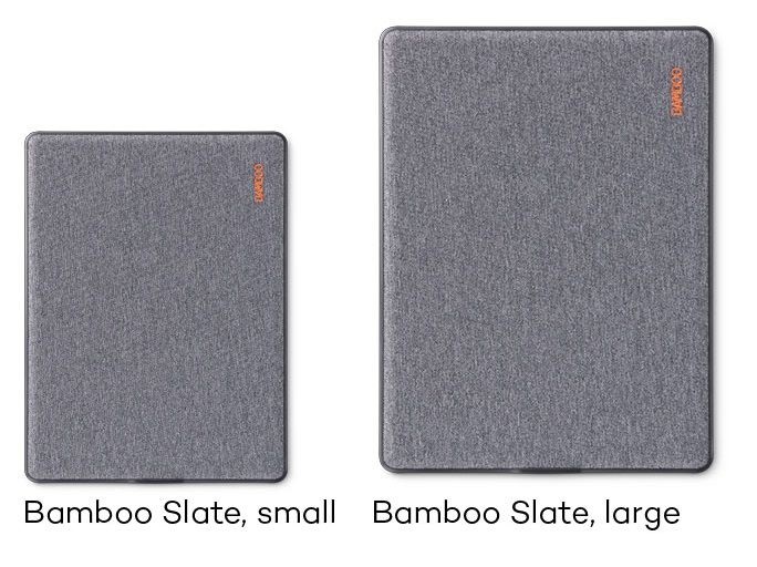 Wacom Bamboo Slate; velikosti
