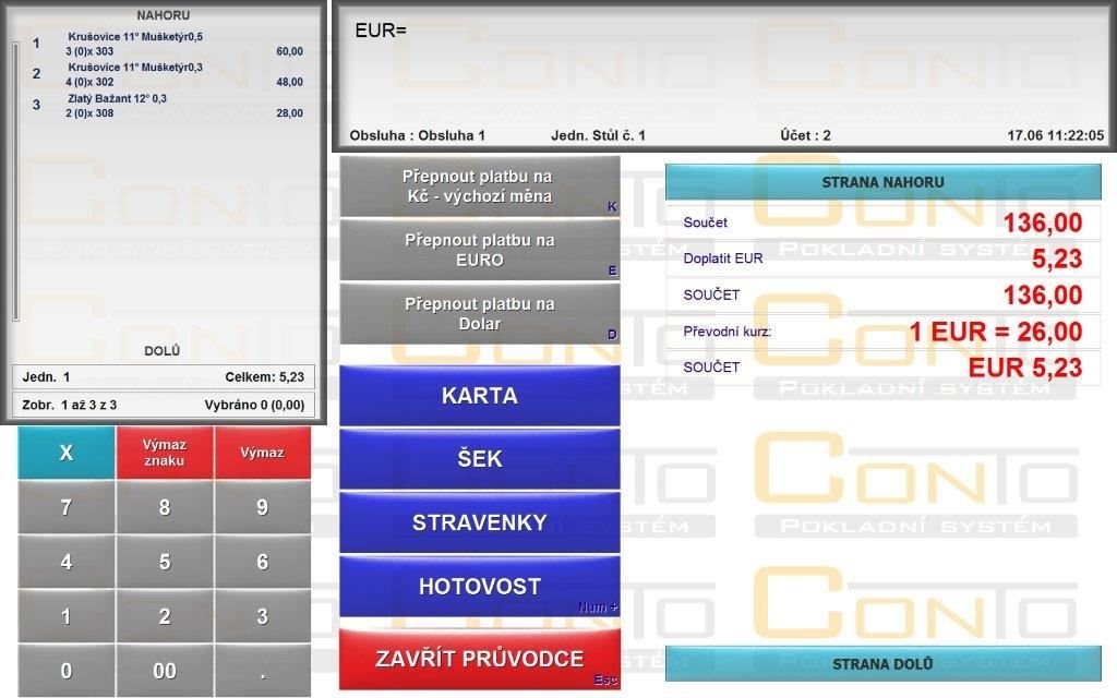 Conto pokladní software LYNX EET 