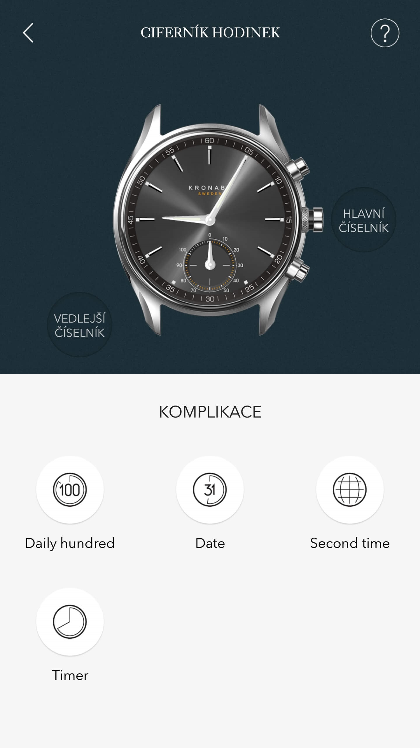 Kronaby chytré hodinky aplikace nastavení