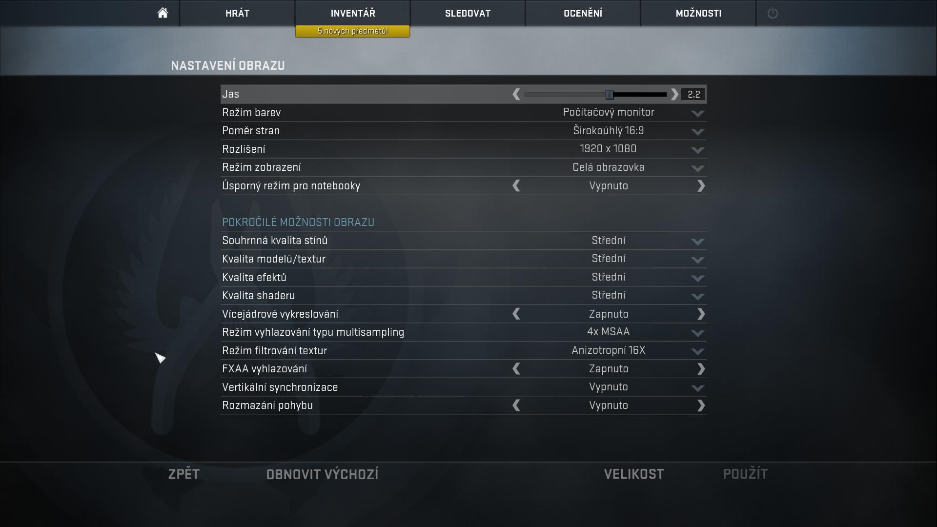 Counter Strike; nastavení hry; AMD Raven Ridge