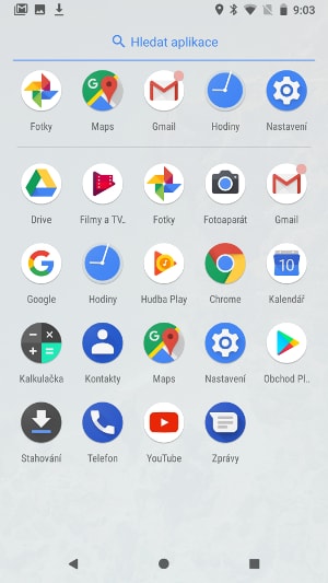 Google Pixel 2, screenshot, menu
