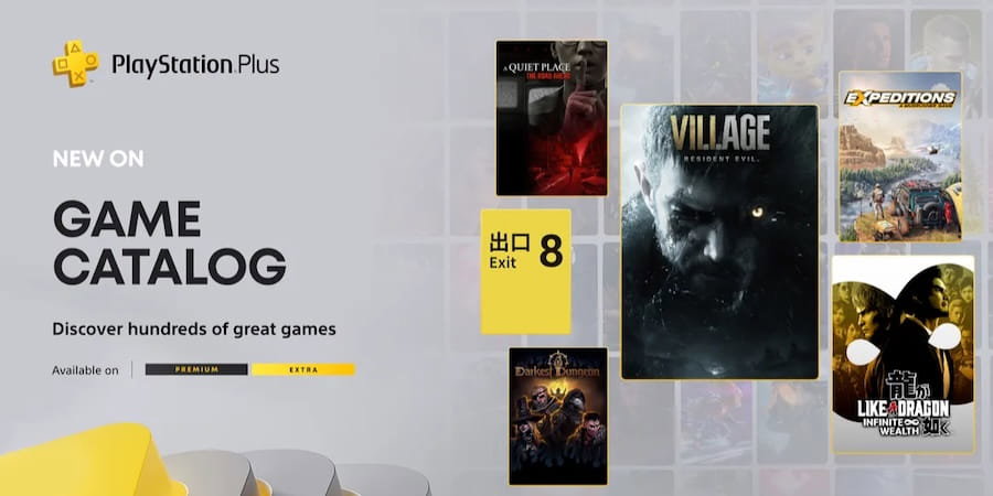 PlayStation Plus Katalog her (NOVINKY): Resident Evil Village, Like a Dragon: Infinite Wealth a dalš