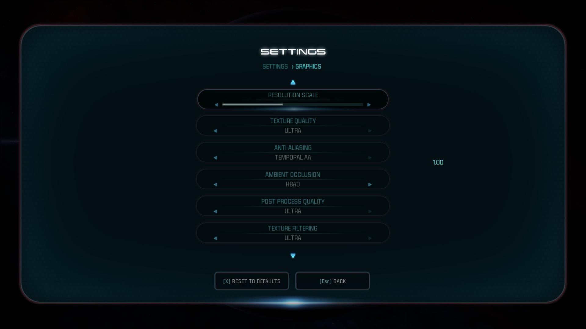 Mass Effect: Andromeda; nastavení grafiky