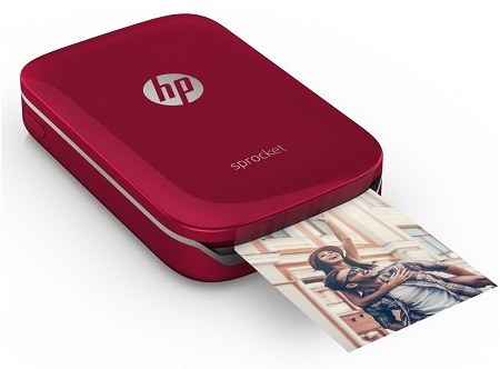 HP Sprocket; mobilní tiskárna; červená