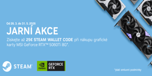 MSI Spring Special: RTX 5060 Ti a Steam kredit až 25 EUR zdarma