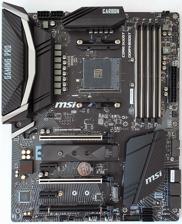 Pohled shora, MSI X470 Gaming Pro Carbon