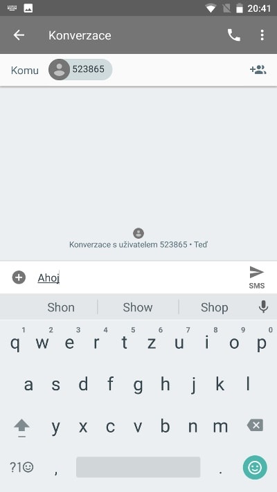 Nokia 8, screenshot, zprávy