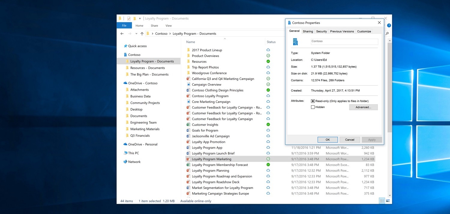 Windows 10 Fall Creators Update OneDrive