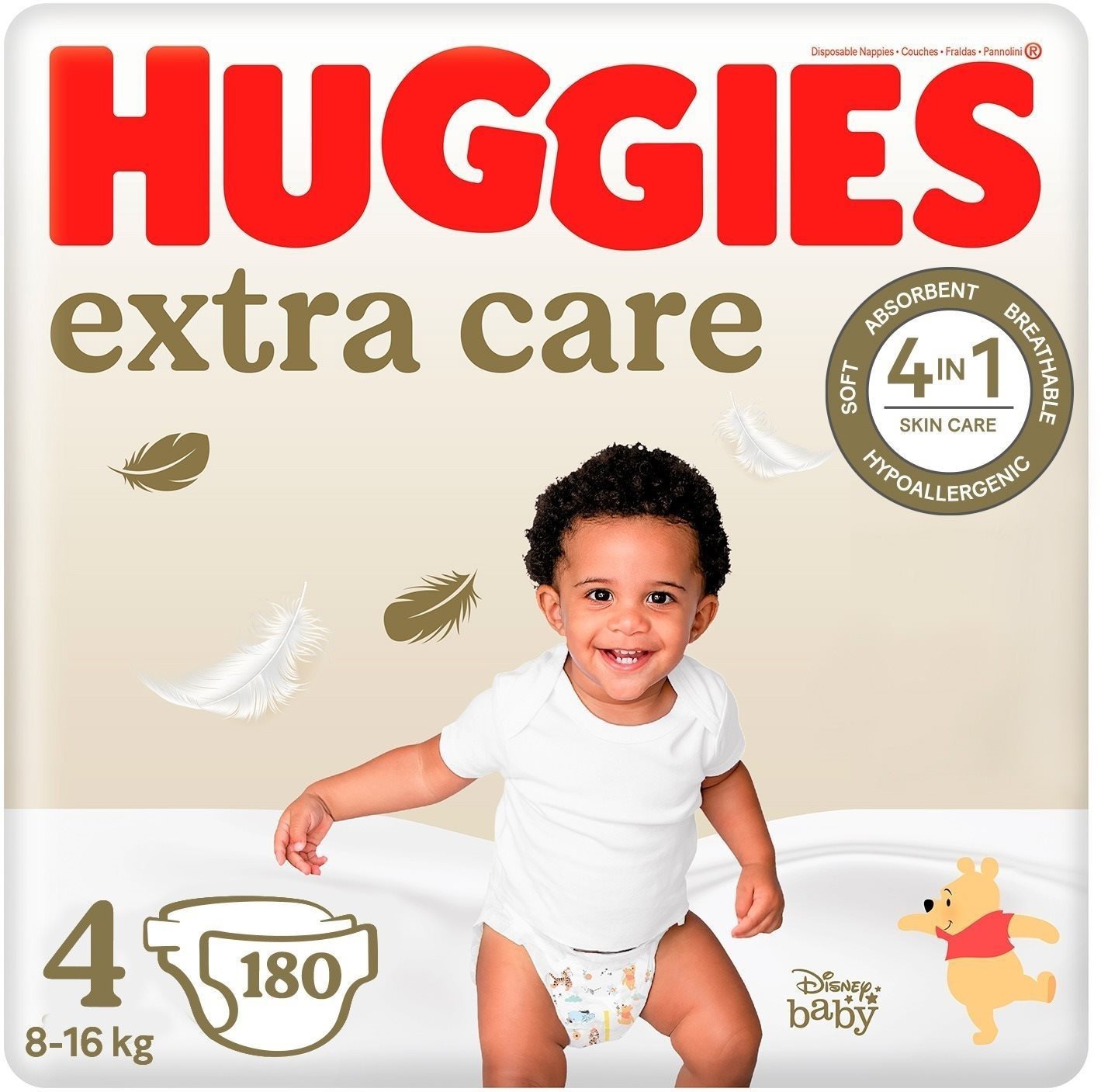 Huggies Extra Care Disposable Diapers Size 4 (180 pcs)