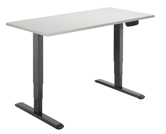 Výškově nastavitelný stůl AlzaErgo Table ET1 NewGen černý + deska TTE-12 120x80cm bílý dub