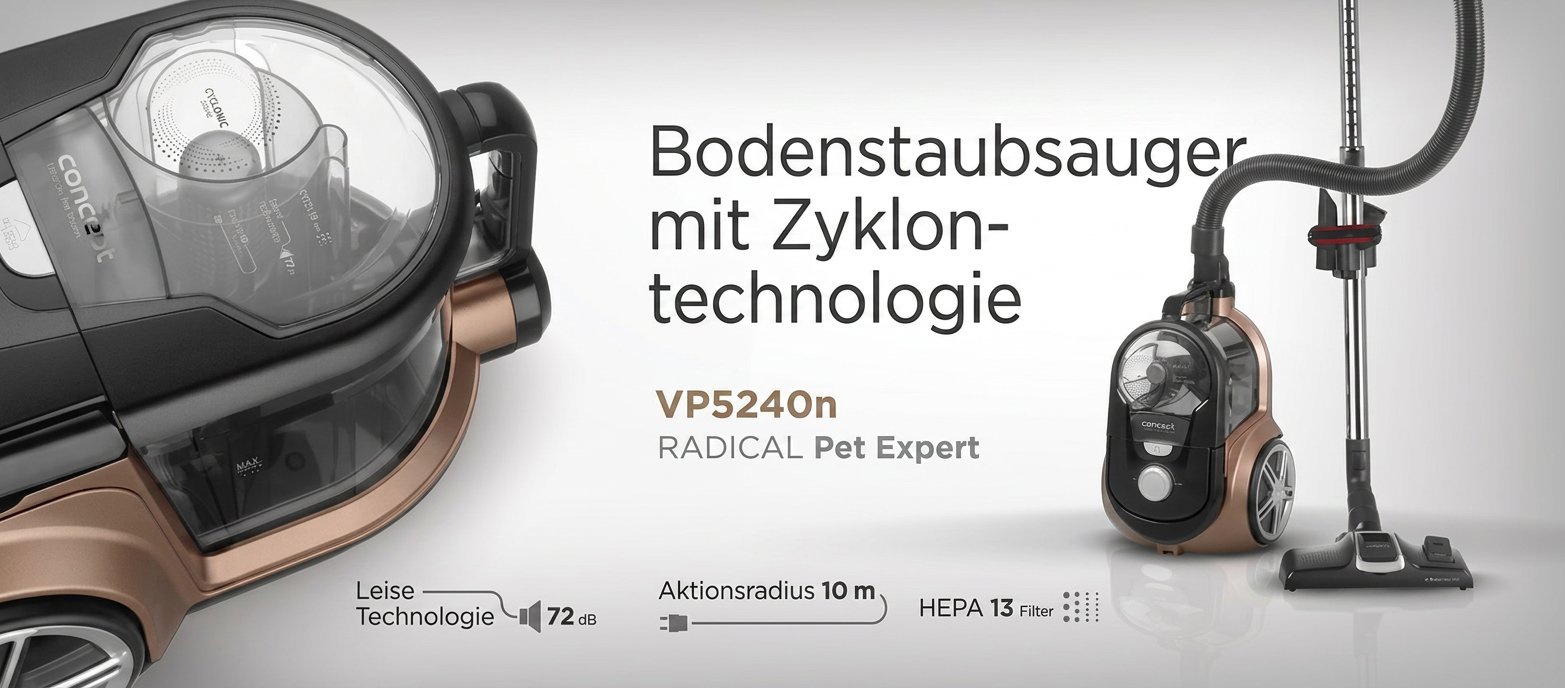Beutelloser Staubsauger Concept VP5240n 4A RADICAL Pet Expert