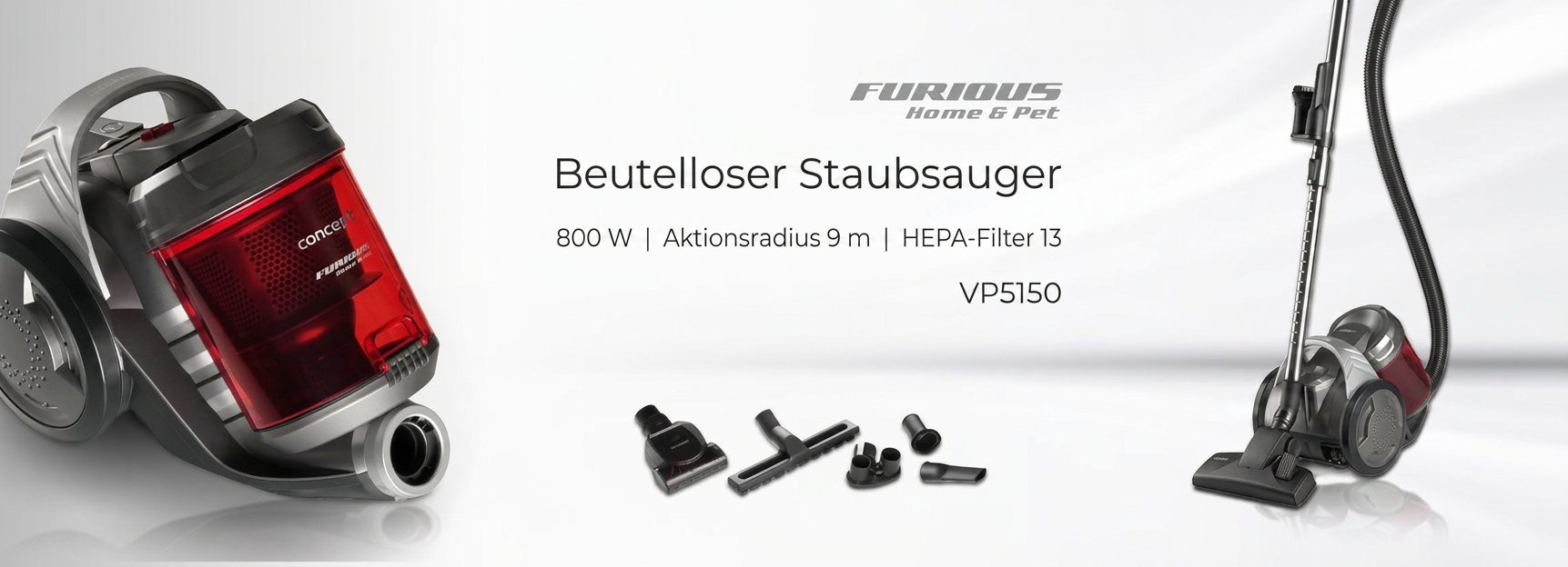 Beutelloser Staubsauger CONCEPT VP5150 FURIOUS Home & Pet 800 W