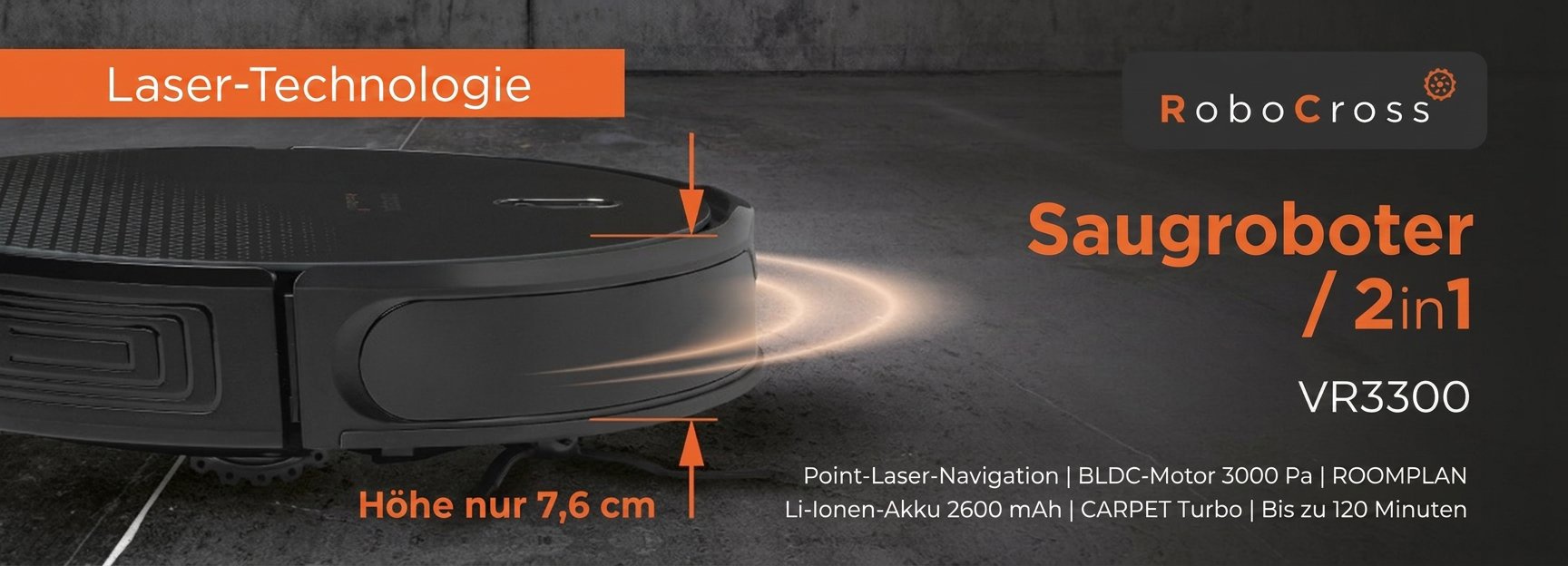 Staubsaugerroboter Concept VR3400 2in1 REAL FORCE Laser 3D
