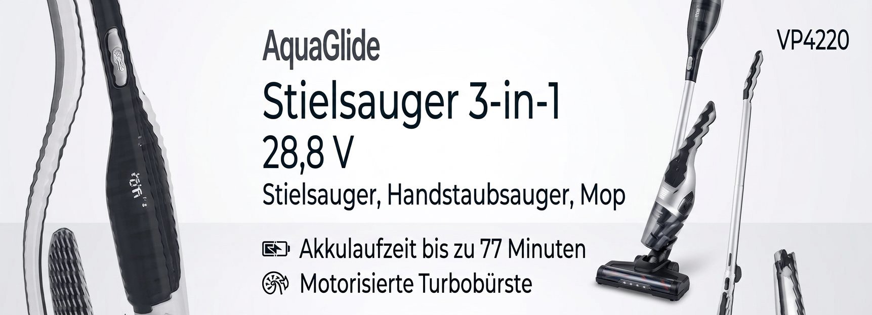 Stabstaubsauger Concept VP4220 3in1 Aquaglide