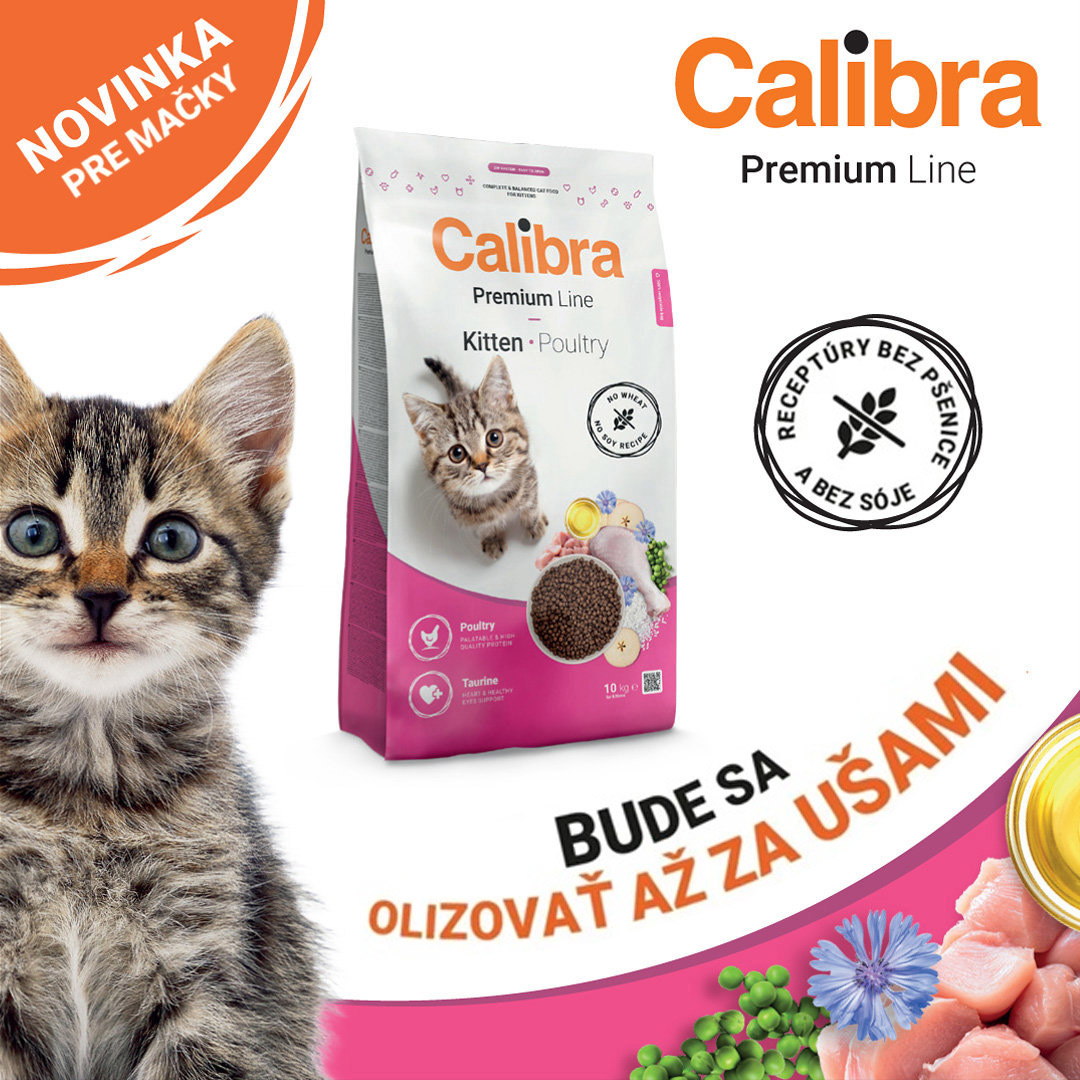 Granule pre mačky Calibra Cat Premium Line Kitten Poultry