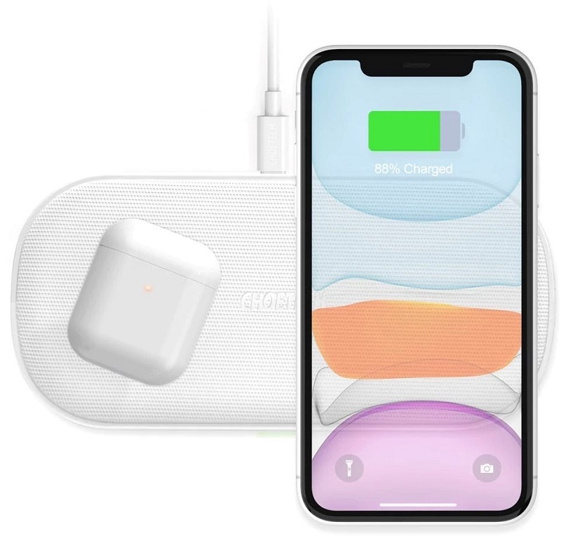 Bezdrátová nabíječka ChoeTech 5-Coils Dual Wireless Fast Charger Pad 