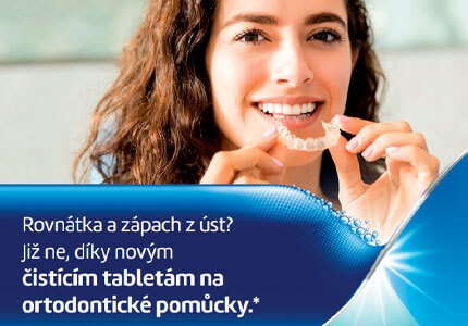 Corega tablety na ortodontické pomůcky