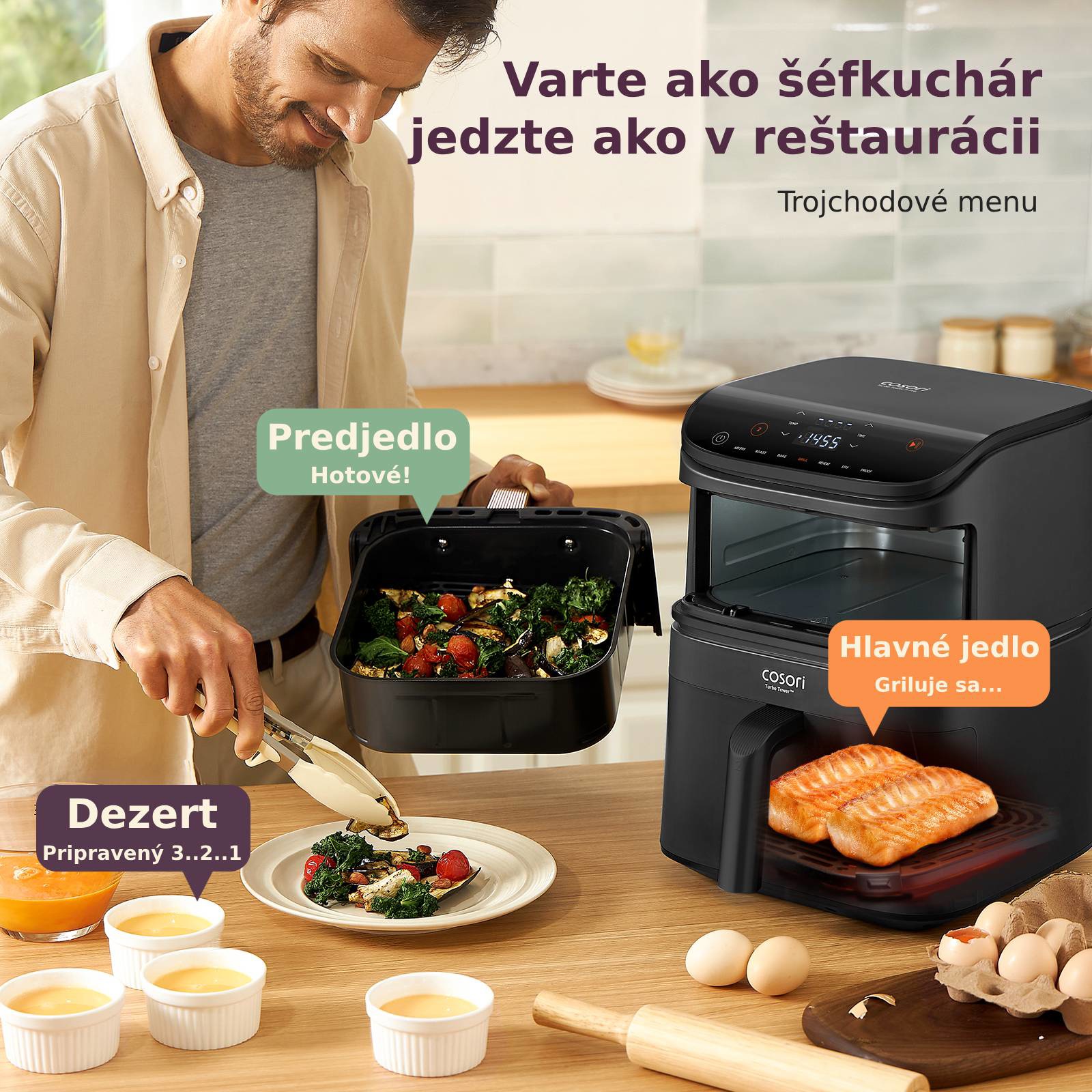 Teplovzdušná fritéza Cosori Turbo Tower