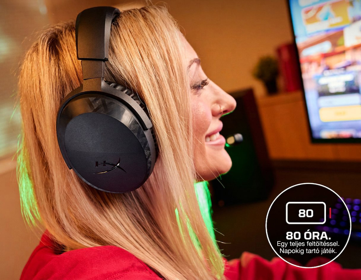 HyperX Cloud Stinger 3 Wireless Gaming Headset fekete gamer fejhallgató