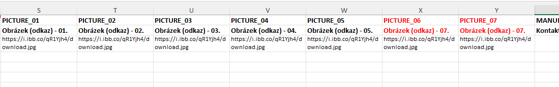 Doplnění sloupce pro fotky