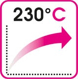 Maximální teplota žehličky na vlasy Rowenta je 230 °C