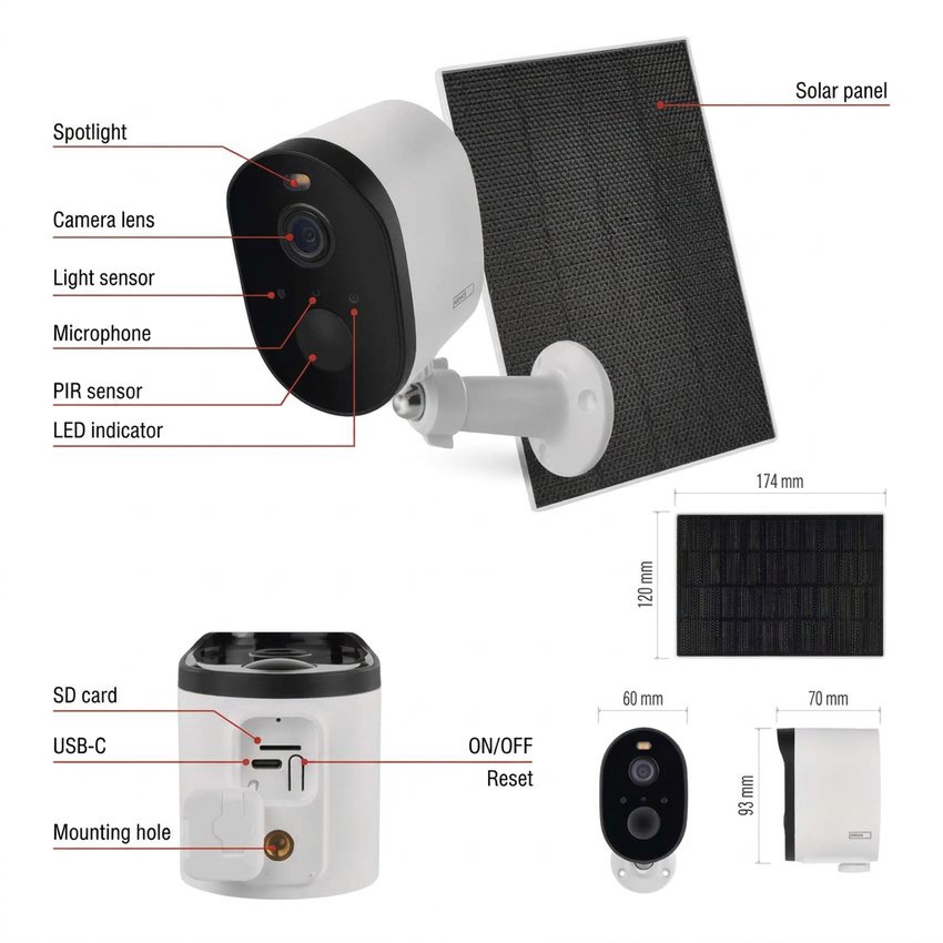 EMOS GoSmart IP-1150 SNAP IP Camera with Solar Panel