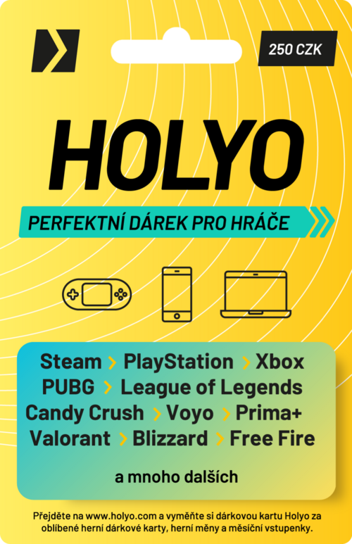 Dárkový poukaz Holyo předplacená karta 250Kč