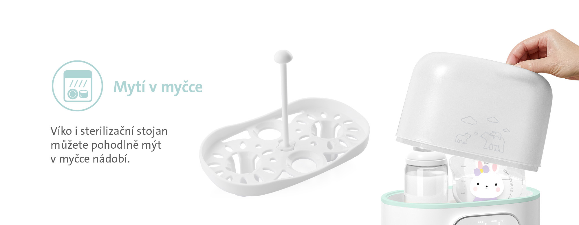 ETA Mimi - dishwasher safe lid and sterilising rack