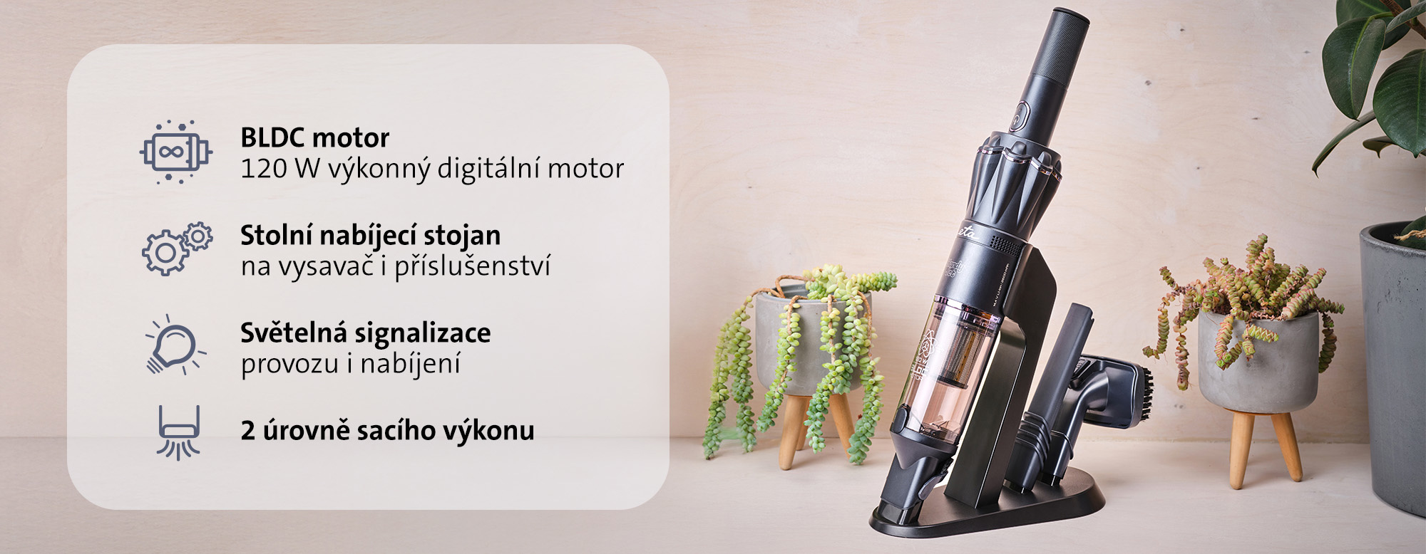 ETA Handy Jet – flip-out brush, upholstery and crevice nozzles