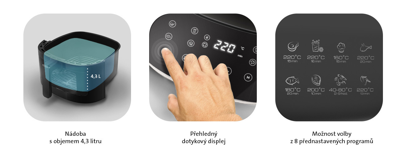 ETA Brilla Digi - container volume, touch screen and preset programs