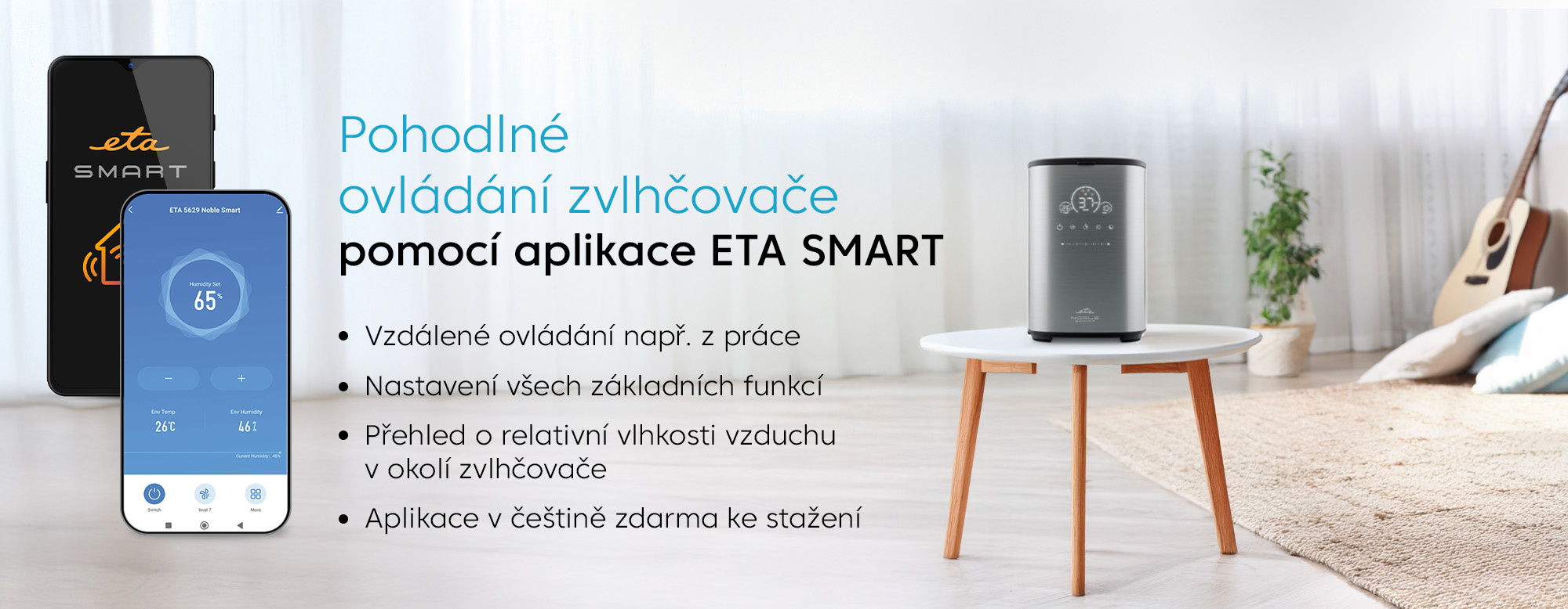 ETA SMART – remote control and humidity overview