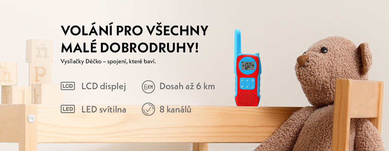 GoGEN Déčko - LCD display, LED flashlight, range up to 6 km, 8 channels