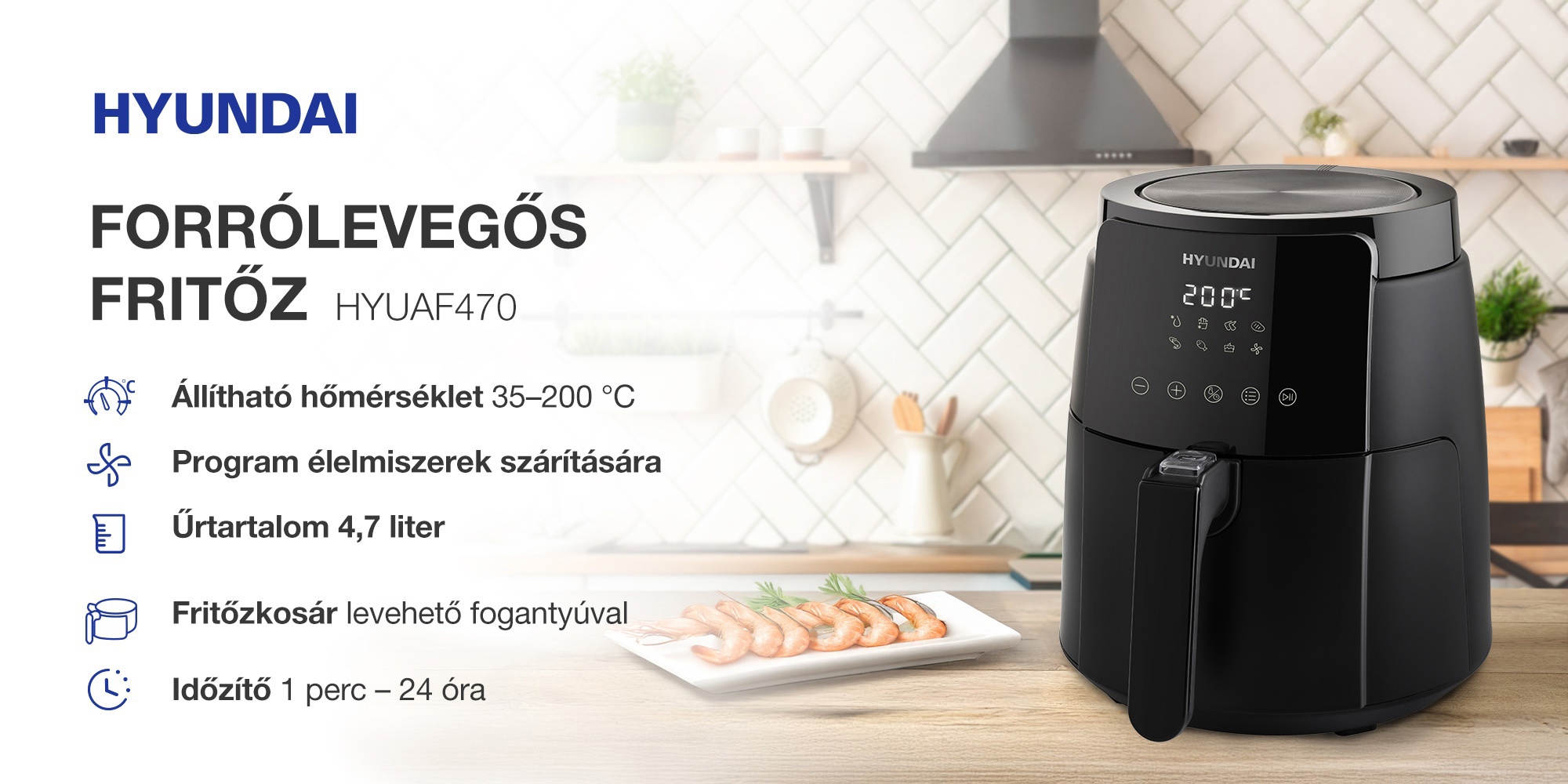 Hyundai AF 470 forrólevegős fritőz