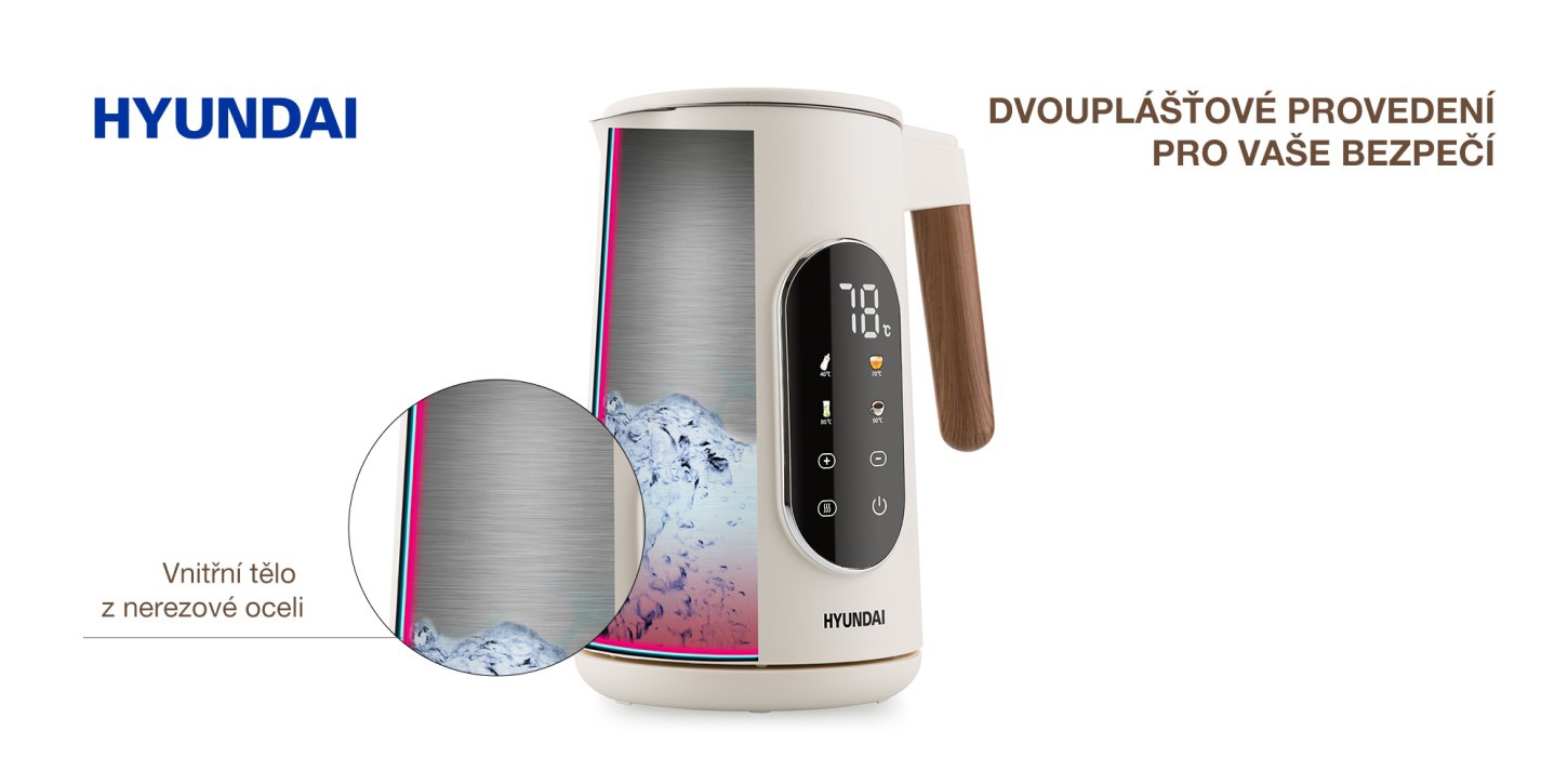 Double-walled version of the Hyundai VK690 kettle Double-walled version of the Hyundai VK690 kettle