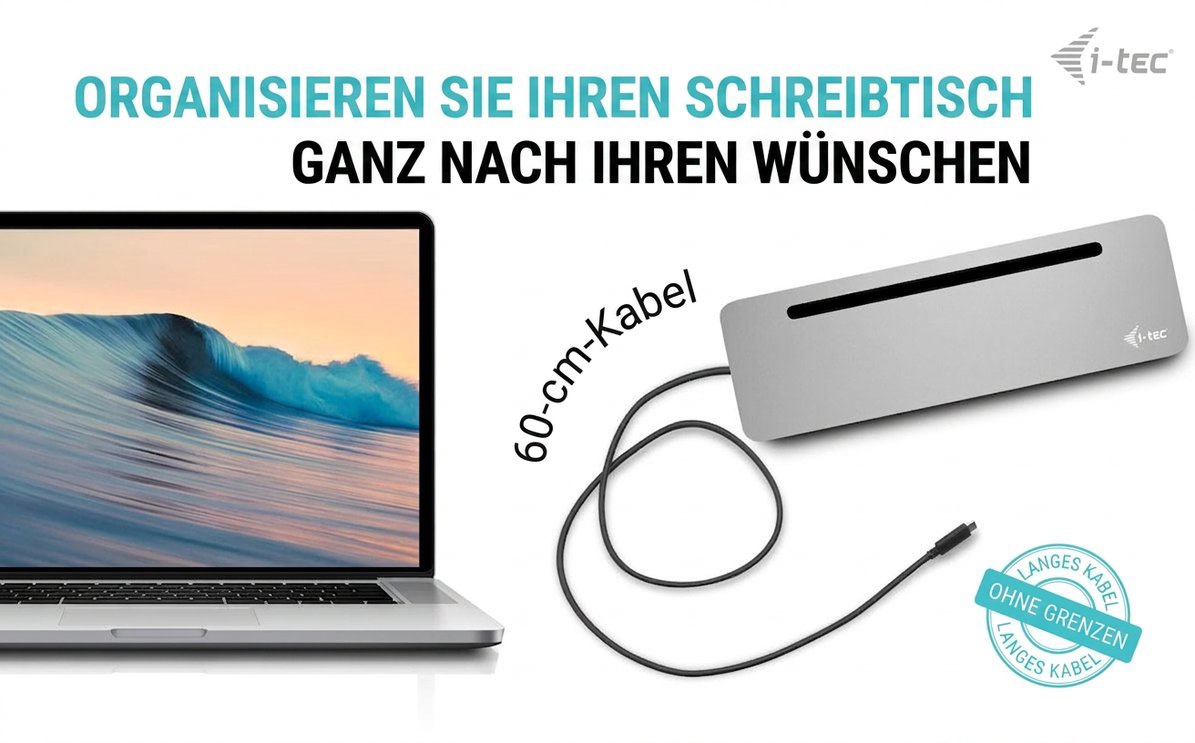 i-tec USB-C Metal Ergonomic 4K Universal Docking Station