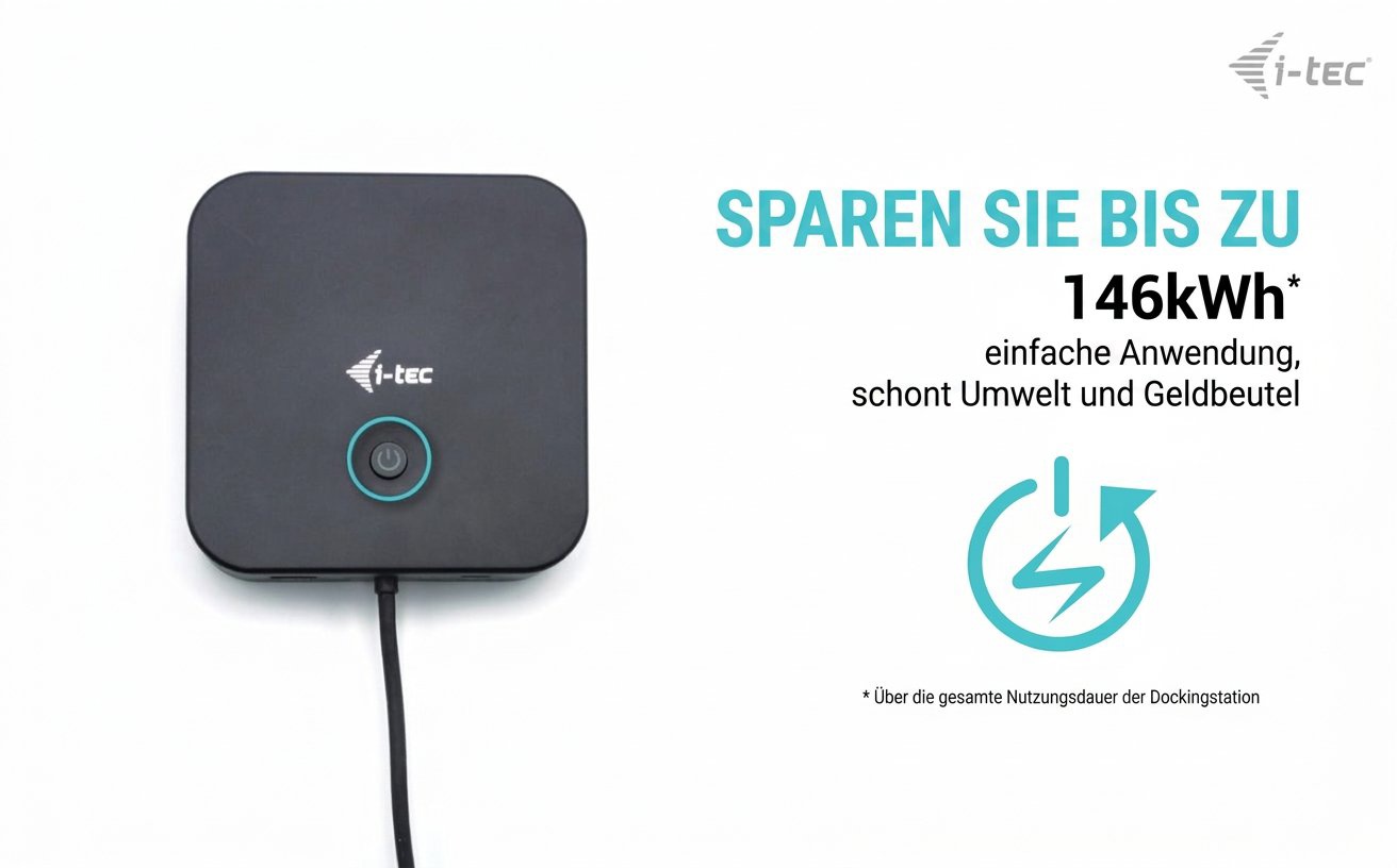 Dockingstation i-tec USB-C HDMI Dual DP Display Docking Station + 100W-Netzteil